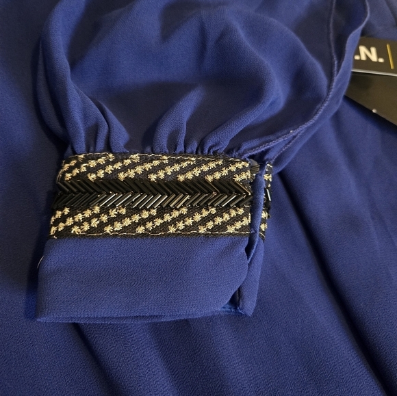 NWT IN San Francisco Beaded Shift Dress Royal Blue Size Small - Picture 7 of 9